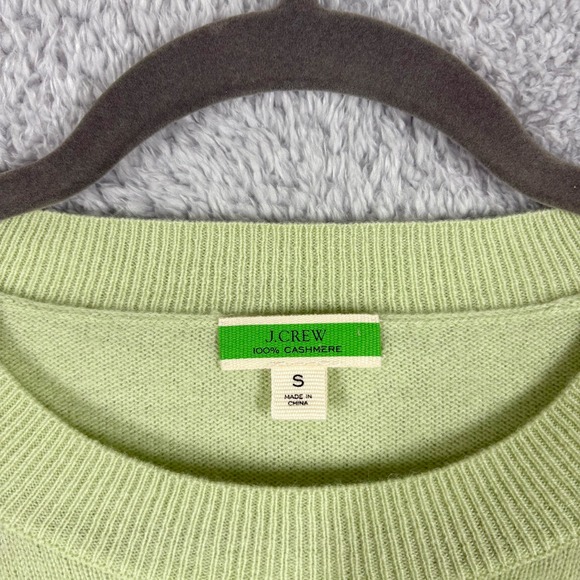 J. Crew 100% Cashmere Slim Fit Crew Neck Sweater Womens Size S Light Green - Picture 4 of 7